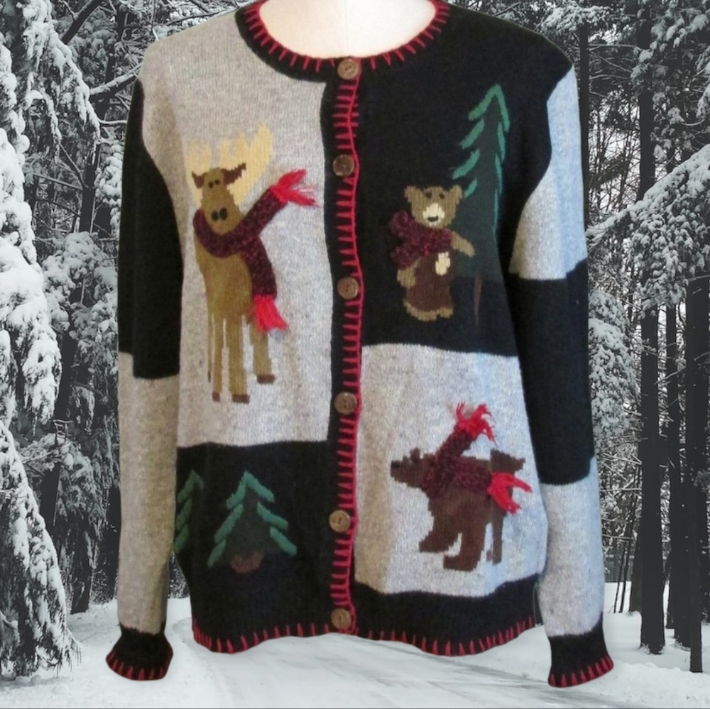 Rustic Forrest Motif Cardigan